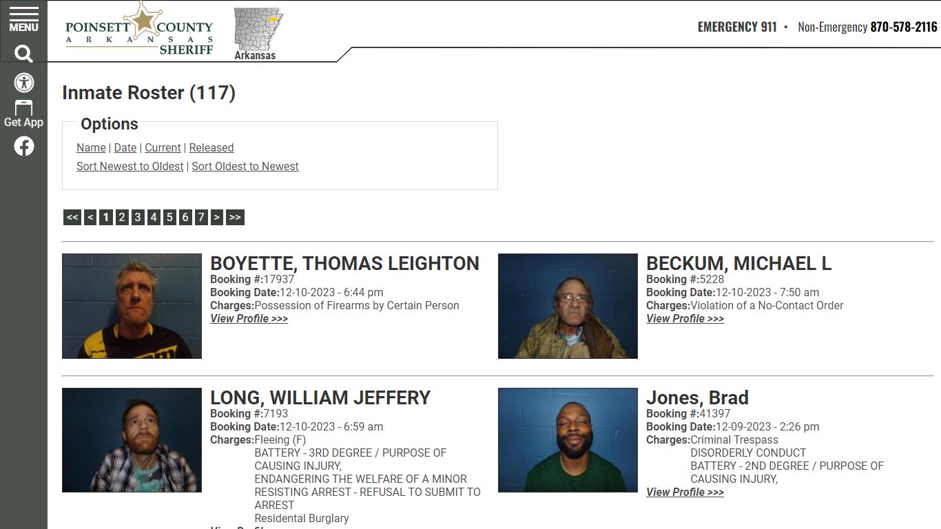 Inmate Roster (107) - Poinsett County Sheriff